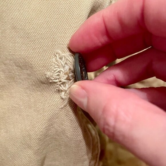 Vintage ORVIS Canvas Chore Barn Coat Field Jacket Corduroy Cuffs Tan Brown Sz L - Picture 6 of 12